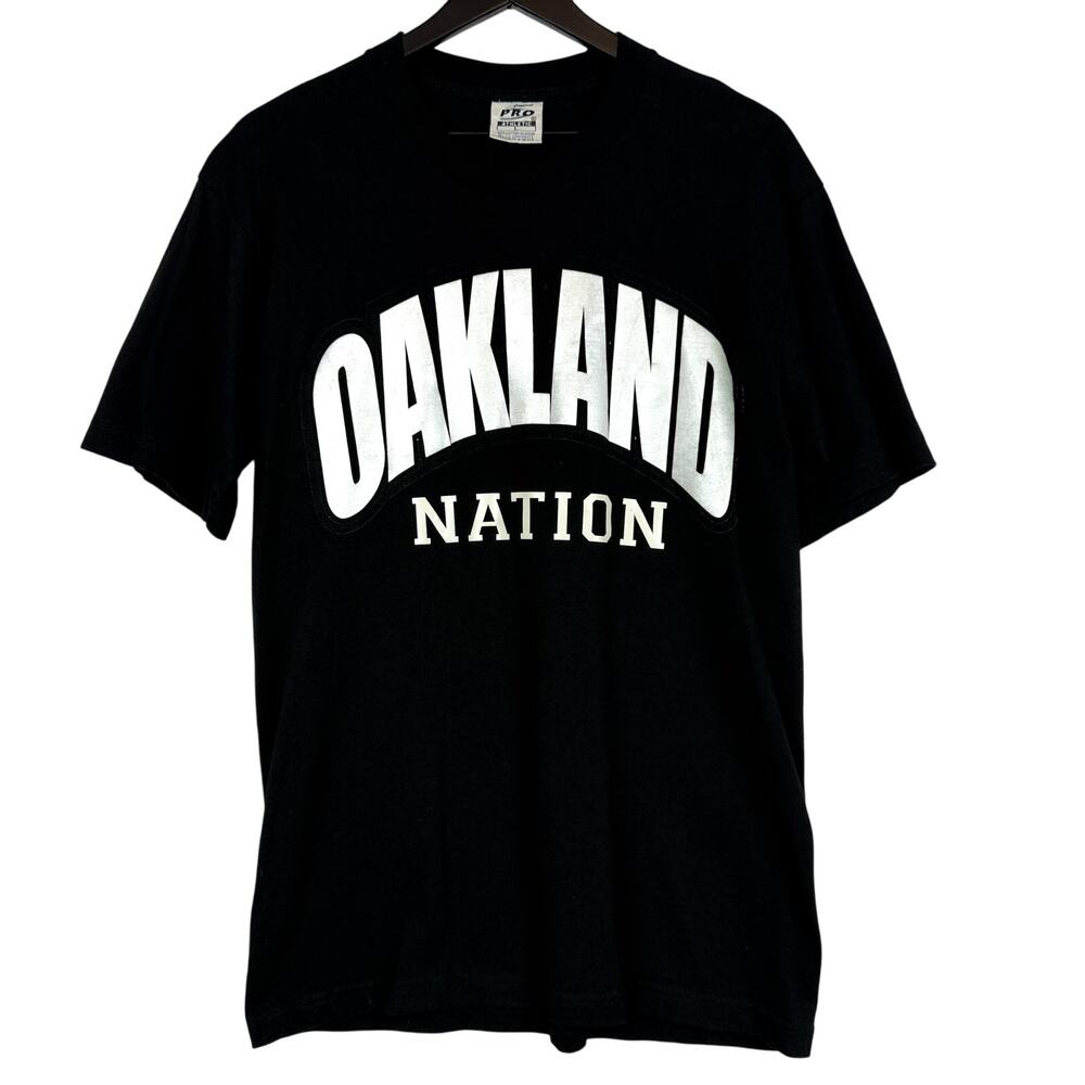Vintage 90s Oakland Nation Raiders Black Pro Athletic - Mens L